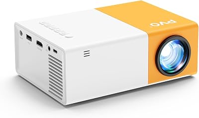 Mini Projector, PVO WiFi Projector Support 1080P 200 Portable Movie Projectors, Phone Can Connect to Movie Wirelessly, Compatible with Smartphone Tablet Laptop TV Stick USB Drive YG300Pro Max