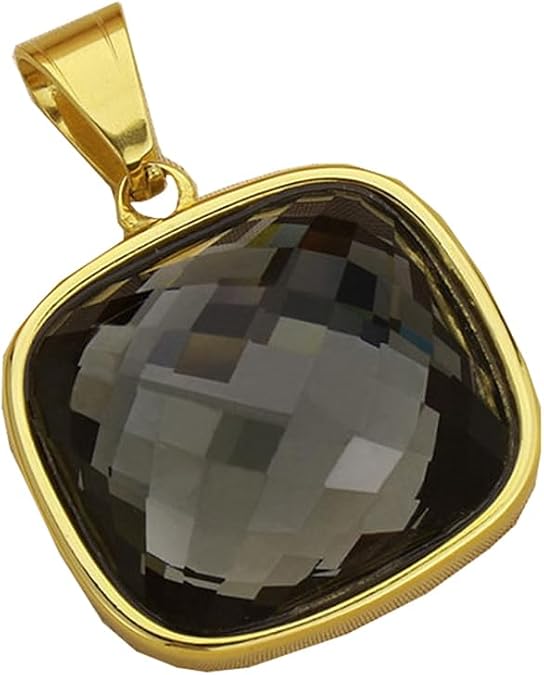 PAMTIER Women's Stainless Steel Necklace Gemstone Pendant Exaggerated Stone Charm Necklaces Jewelry Gift