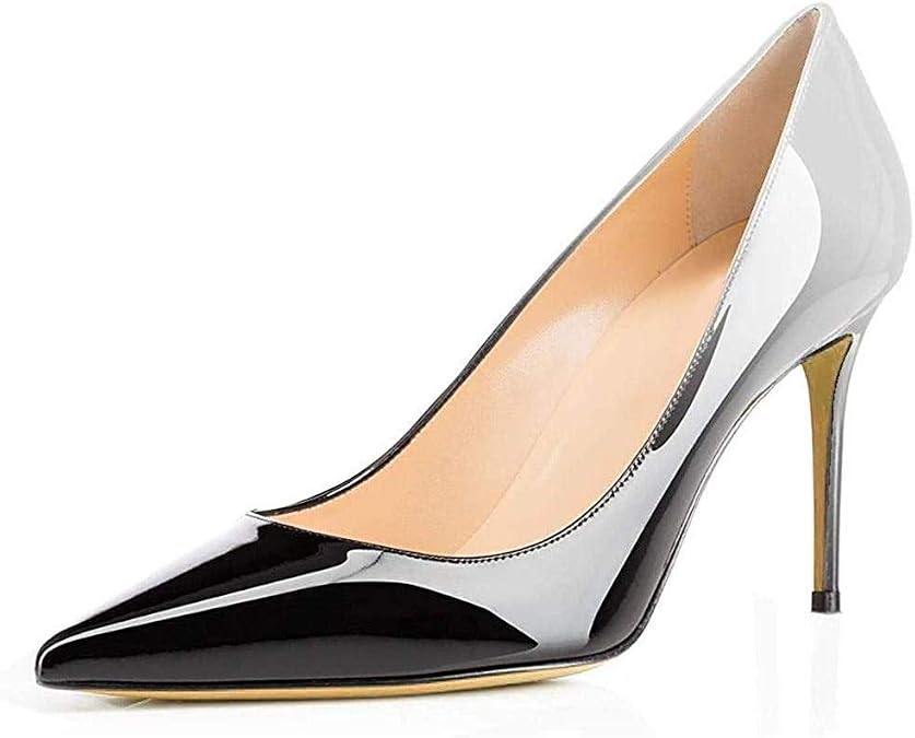 Fericzot Fashion Pointed Toe High Heels Pumps Sexy Women's Slip On Stiletto Dress Evening Party Shoes