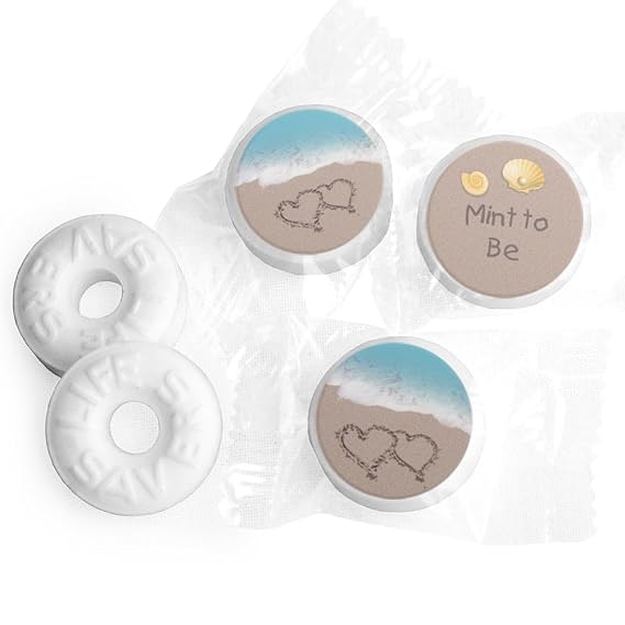 324ct Beach Wedding Mint To Be Stickers for Mints (Candy Not Included) | Elegant Beach Party Favors for Engagement Parties, Bridal Showers, Receptions and More - Stickers Only