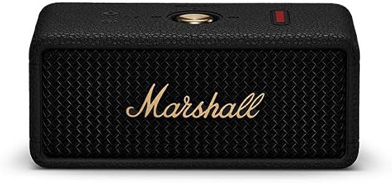 Marshall Wireless Portable Waterproof Speaker Emberton III Black & Brass Continuous Playback 32 Hours/IP67 Waterproof/Compact/Fast Charging Domestic Genuine Product