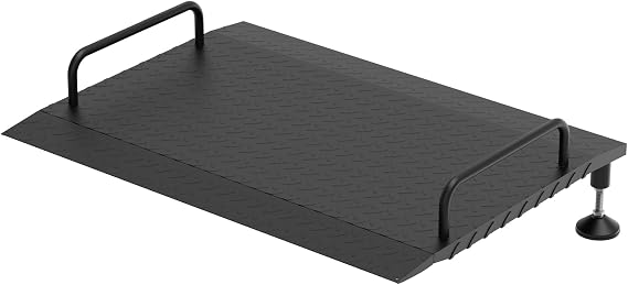 5~8" Adjustable Door Threshold Ramp with Detachable Handles, Wheelchair Ramp for Stairs/Scooters/Walkers/Home Steps(29.5" L*39.4" W, Max 500LBS Loading)