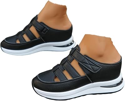 Orthopedic Sandals for Women,Womens Fashion Sneakers Closed Toe Platform Women Hollow Out Wedge Breathable Comfortable Arch Support Walking Dress Plus Size Business Casual Shoes