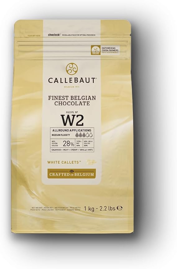 Callebaut W2 Finest Belgian White Chocolate Couverture Callets 1kg