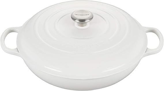 Le Creuset Enameled Cast Iron Signature Braiser, 5 qt., White