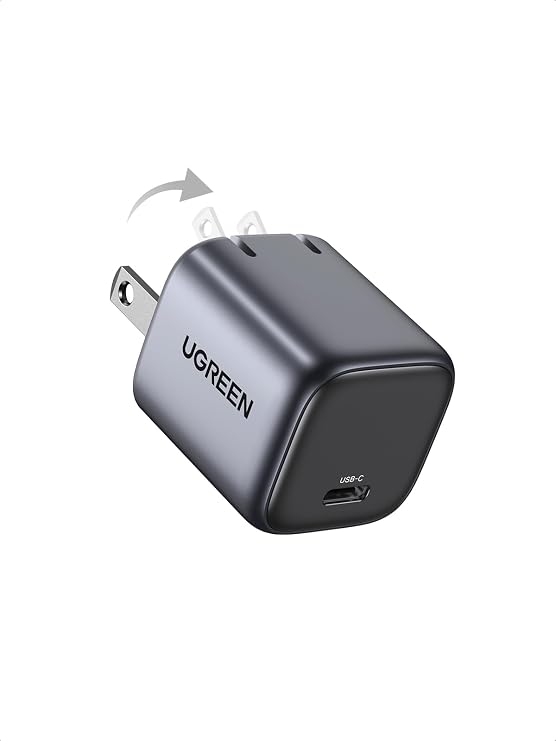 UGREEN 30W USB C Charger for iPhone 17, Nexode Foldable GaN PPS Compact Fast Wall Charger Block, USB-C Power Adapter for iPhone 17/16/15/14, Galaxy S26/S25/S24/S23, MacBook Neo/Air, Black