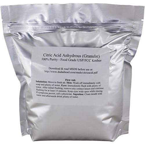 Duda Energy 2caf Pure Citric Acid Food Grade FCCUSP Anhydrous Fine Granular May be Used in Organic Products, 2 lb.