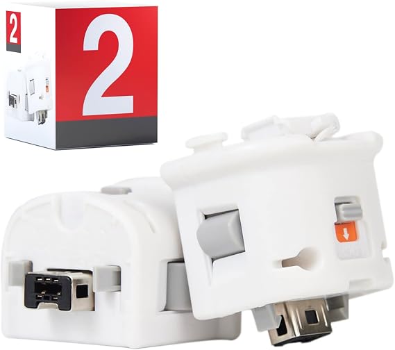 GIRIAITUS Wii Motion Plus Adapter-External Remote Motion Plus Sensor Controller -White,Set2 Pack