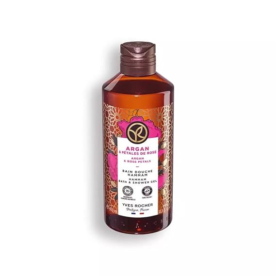 Yves Rocher Argan and Rose Petals Nourishing Shower Gel Bath & Body Routine Women Men Day Care 400 ml.13.5.oz.