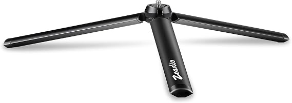 zeadio Metal Mini Tripod with 1/4 Inch Screw Desktop Tabletop Stand Tripod for Smooth 4 Crane Plus Crane 2 Osmo Mobile Ronin-S Vimble 2 Gimble Handle Grip Stabilizer and All Cameras