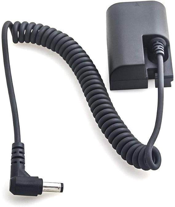 FocusFoto Full Decoded LP-E6 Dummy Battery DR-E6 DC Coupler External Battery with Coiled Cable Power Adapter for Canon EOS 5DS R, 5D Mark IV IIII II, 6D, 7D Mark II, R5, R6, R6II, R7, 90D, 80D, 70D