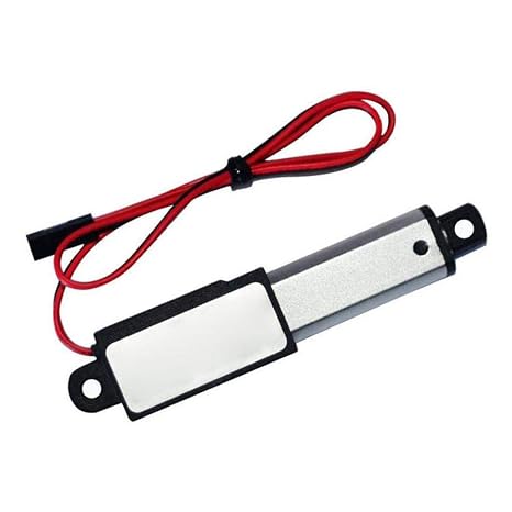 Mini Electric Linear Actuator Stroke 1.2" 2", Force 90N 12V, High-Speed 0.4"/sec, w/Mounting Brackets, Ideal for Intelligent Range Hood, Fan Blades, Cabinets, Window Opener, Robotics, Home Automation