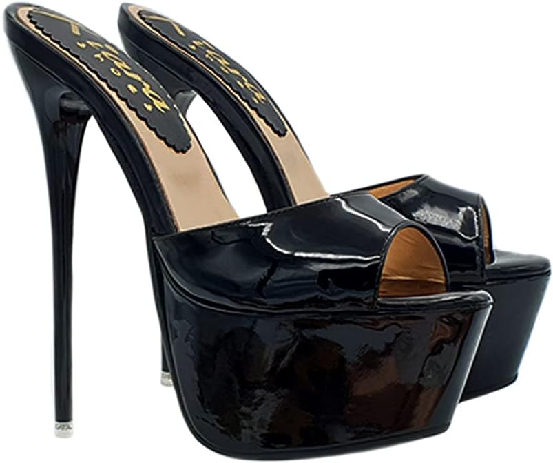 Kiara Shoes Sexy high Heel Clogs Stiletto - KH20 VER Nero