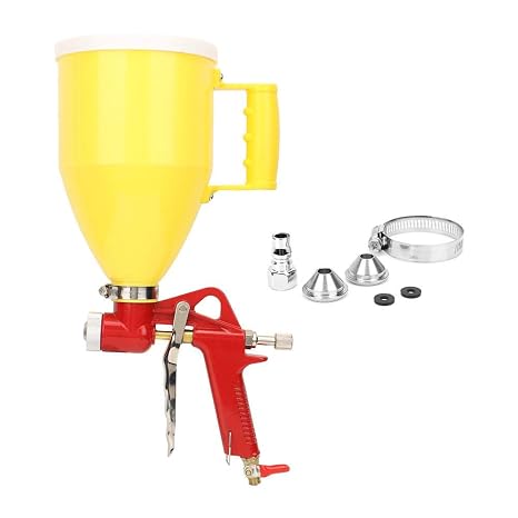 Pneumatic Air Texture Spray Gun, 3L Hopper with Handle | Includes 3 Additional Nozzles (4, 6, 8 mm)