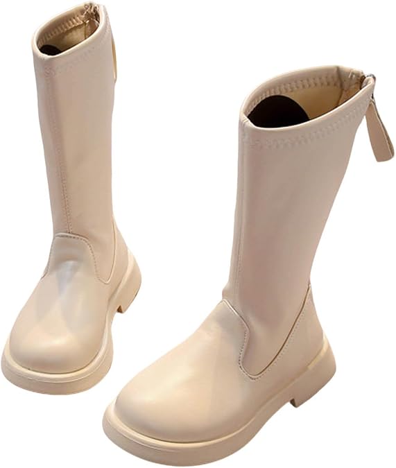 Girls Knee High Boots Kids Fashion Low Heel Side Zip Tall Riding Boots Winter Dressy Party Long Boot for Toddler Little Kid Big Kid