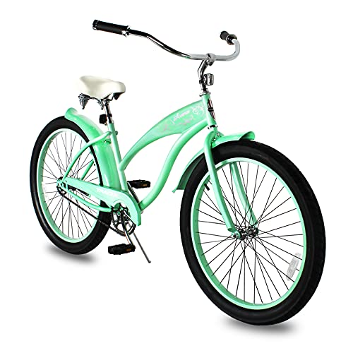 Tracer AVERA 26-in Female Beach Cruiser Bike Single-Speed Fat Tire Bike, Commuter Bike for Adults Female, Green