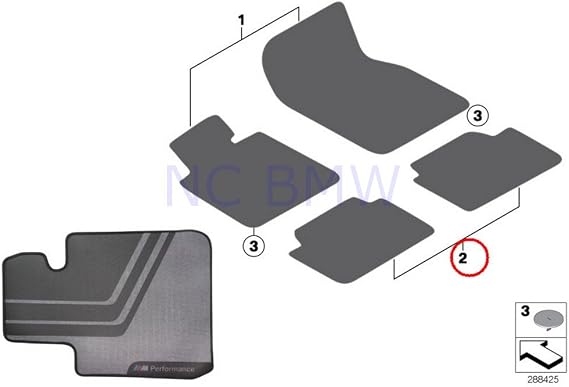 BMW Genuine Floor Mats Performance Rear