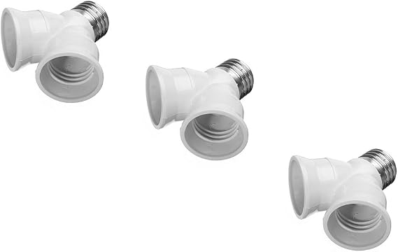 FINELED E27 Splitter Light Adapter, E27 Twins Lamp Holder for Light Lamp Bulb Holder Fitting