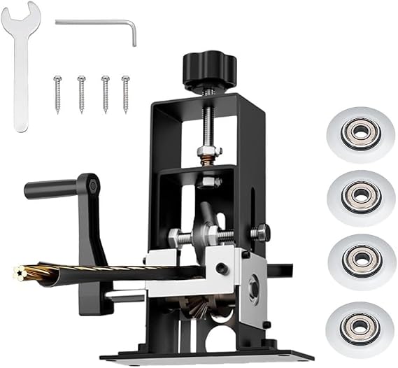 Wire Stripping Machine, 0.06"-1" Manual Wire Stripper Machine, Drill Powered Hand Crank Wire Stripper with Replacement Blades, Wire Stripping Machine for Scrap Copper Recycling DIY