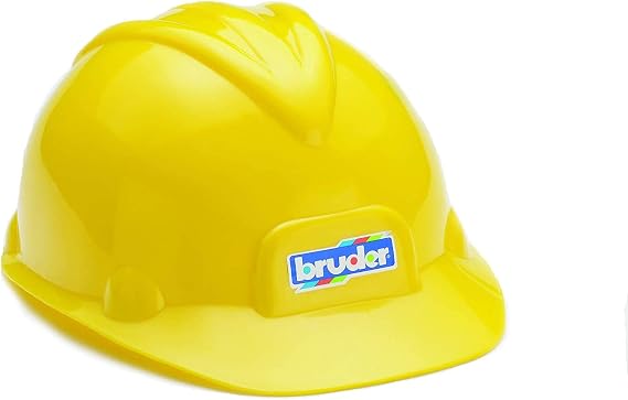 Bruder Toys Construction Worker Hard Hat Yellow Helmet for Kids Pretend Play, Size: Small-Child, Non-Adjustable