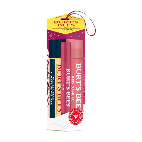 Burts Bees, Kit Gift Lip Balm Mistletoe Kiss Red Holiday 2023, 1 Count