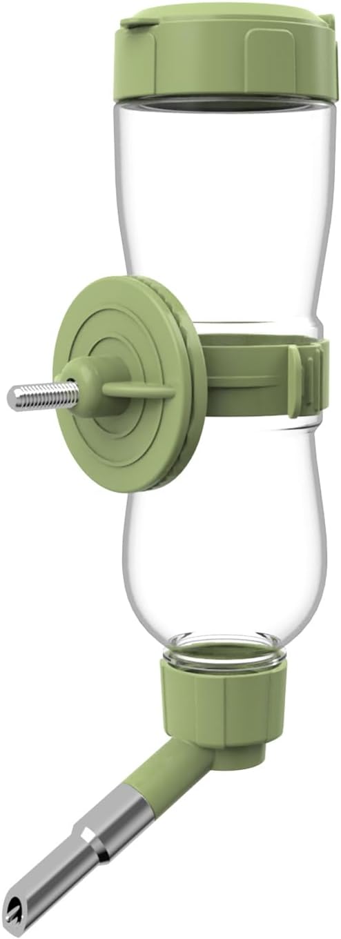 Bird Water Feeder, Automatic Water Dispenser for Cage Hanging Water Bottle for Parakeet Canary Cockatiel Finch Budgie (Green, 240ml)