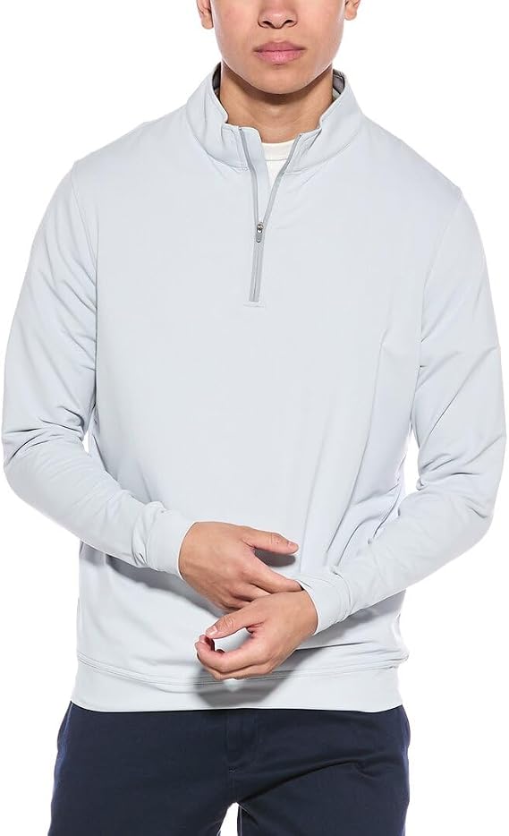 Peter Millar Solid Perth Quarter Zip- British Gray