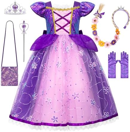 VORLITS Princess Costume Dress For Girls Cosplay Dress Up Halloween Christmas Fancy Party