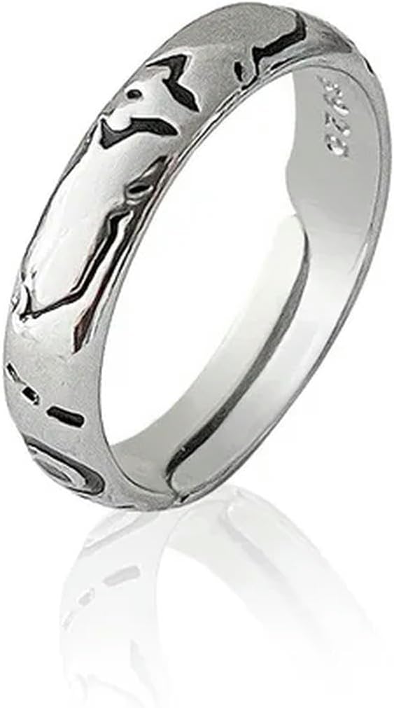 Anime Rings Silver Color Adjustable Unisex Ring Dark Wind Cosplay Props Jewelry for Men Women Christmas Party Gift
