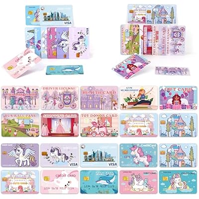 Fake Credit Cards for Kids, Play Credit Cards Pretend Debit Credit Cards for Girls and Boys, Fake Toy Cards 20pcs
