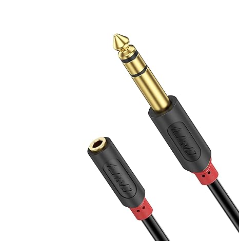 J&D 3.5mm to 1/4 Headphone Adapter Cable, Gold Plated Audiowave Series 3.5mm 1/8 inch Female TRS to 6.35mm 1/4 inch Male TRS Stereo Audio Cable for Mixer Guitar Piano Amplifier Speaker, 3FT