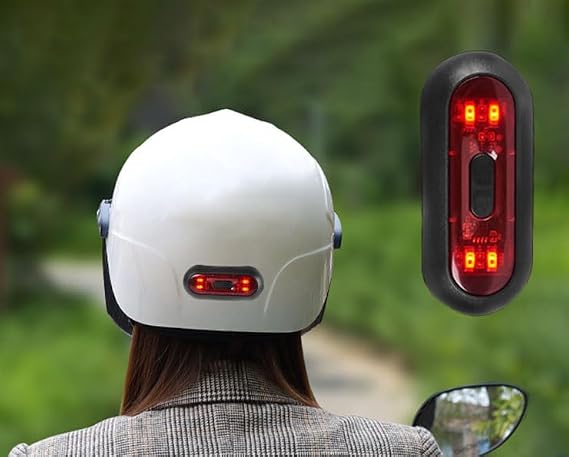 Motorcycle Bike Red Rear Helmet Light Lamp for Nutcase VIO Helmet, Bicycle Motorcycle Helmet Brake Light Warning Tail Light Night Riding Essential