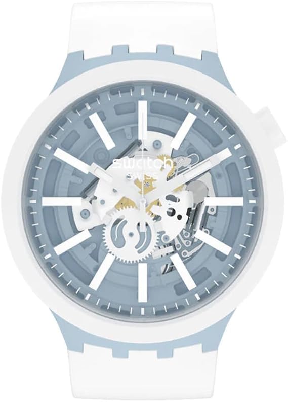 Swatch Big Bold Bioceramic Lacquered Unisex Watch Casual Plastic White Automatic Waterproof Whice