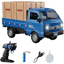 1:16 Scale RC Crawler Kei Truck, RC Transport Pickup Truck with Light Spray - 2.4Ghz Remote Control Car Toys for Teen & Adults - Rear Compartment Transport Goods