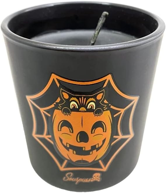 Sourpuss Halloween 5oz Soy Wax Jar Candles (Black Cedar & Juniper)
