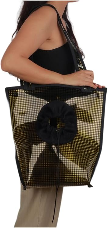 Omuz Askılı Şeffaf Kedi-köpek Taşıma Çantası 41 * 39 * 14 Cm 6 Kg sarı