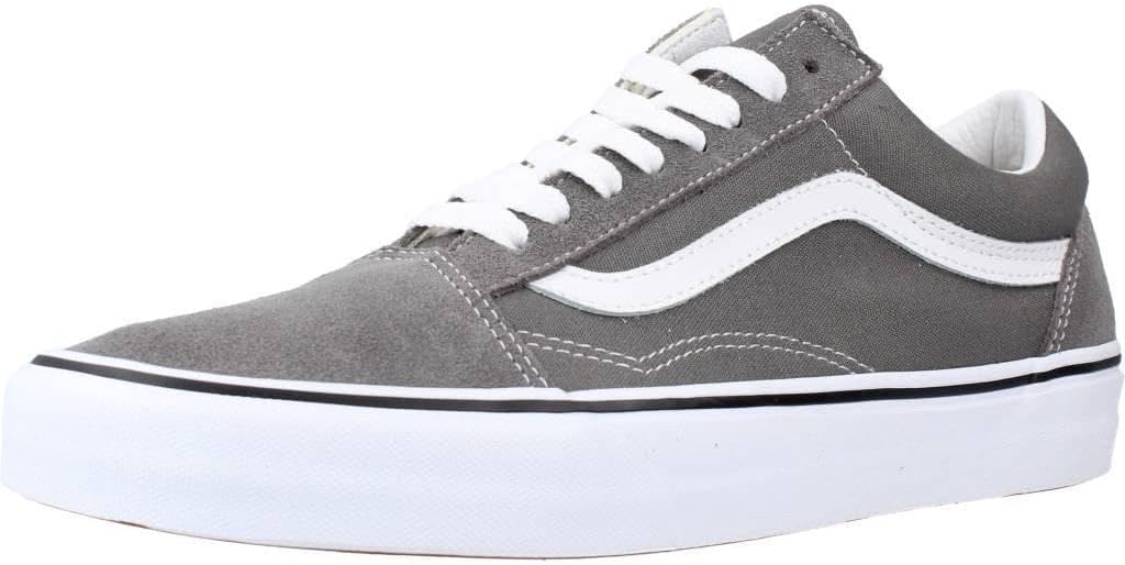 Vans U Old Skool Trainers, Pewter/True White, Men's Size 40, Grey, 40 EU