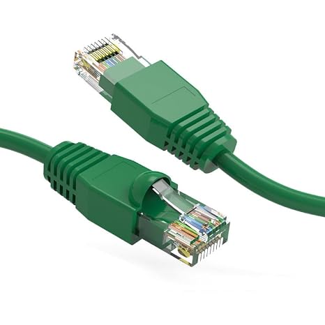 FireFold Cat6A Ethernet Patch Cable 500MHZ 10GBPS High-Speed Internet Cable LAN Wire for Computer Networks 35ft Green