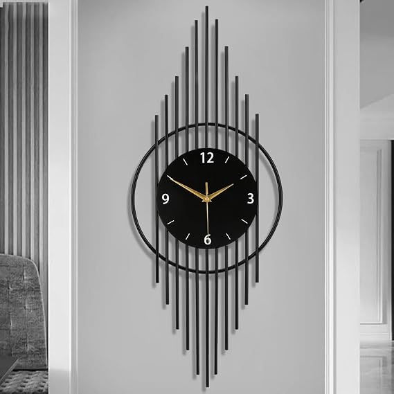 SIN&MI Wall Clock,Decorative Wall Clocks with Silent Quality Quartz Clock Battery Operated,Large Wall Clock for Living Room,Kitchen,Home,Bathroom,Bedroom Wall Decor,11.8x29.5inch,Black