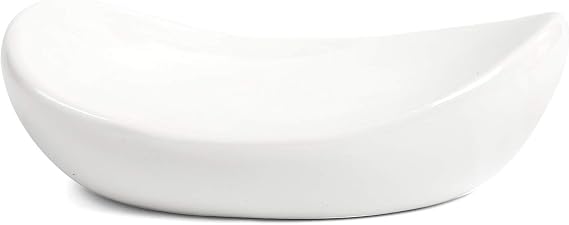 Ceramic Soap Dish Holder, for Bathroom,Tub and Kitchen Sink(White)