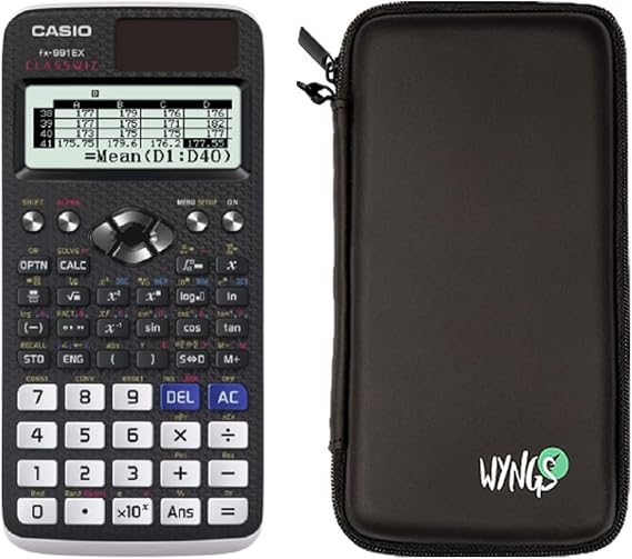 Casio FX-991EX Scientific Calculator + WYNGS Protective Case, Black
