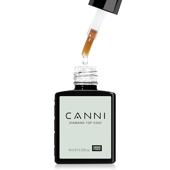 CANNI Tempered Gel Top Coat 9ml High Gloss No Wipe UV LED Gel Polish