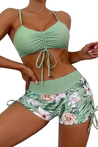 Angelsin Büzgü Ayarlı Baskılı Bikini Takımı