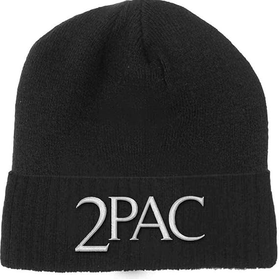 Tupac 2Pac Beanie Hat Logo Official Black Unisex