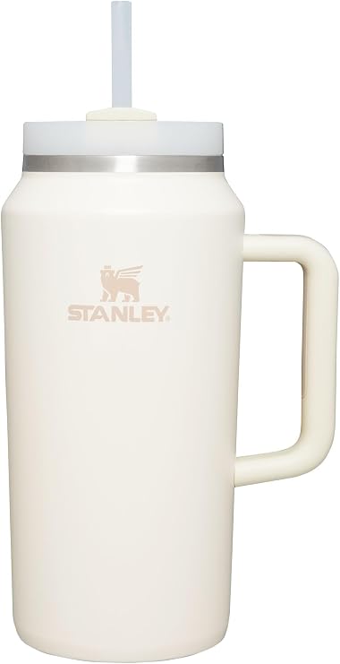 Stanley Quencher H2.0 FlowState Stainless Steel Vacuum Insulated Tumbler with Lid and Straw for Water, Iced Tea or Coffee, Smoothie and More, Cream, 64 oz | Handle and Straw | 3 Stage Lid | Large Capacity for Travel & Sports | Insulated Stainless Steel Cup | BPA Free