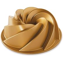 NordicWare Nordic Ware Bundt Cake Pan with Filigree Notches, Aluminium, gold, 22cm x 22cm x 10cm