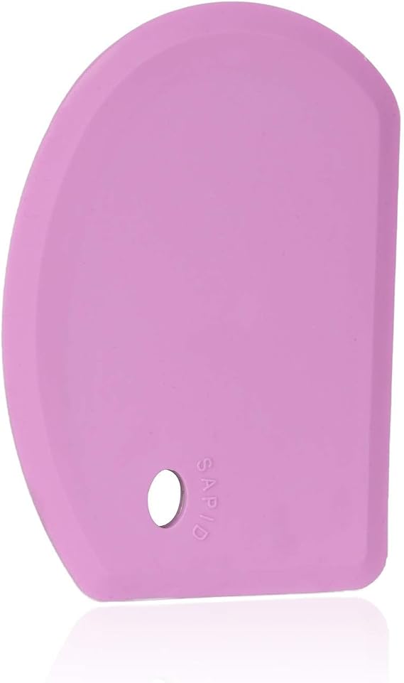Sapid Silicone Bowl Scraper Flexible Curved Edge Dough Scraper Baking Bread | Food Grade Bench Scraper for Baking Sourdough Bread, Cake, Fondant Icing, Heat-Resistant Kitchen Dish Pan Scrapers, Purple