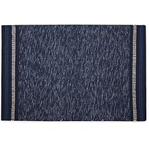 DII Variegated Recycled Yarn Modern Edge Stripe, 2x3', Nautical Blue