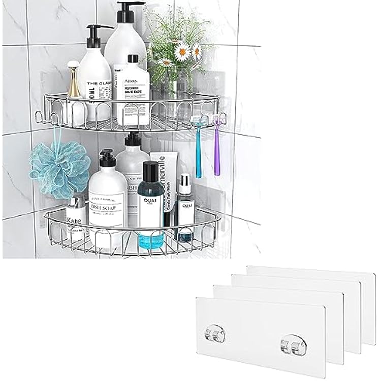 Orimade Corner Shower Caddy Bundle with Adhesive Replacement