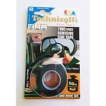 Technicqll Automotive Double Sided Adhesive Tape Roll 1.5 M / 19 Mm Wide Black for Car Number Plates Signs Badges Accessories